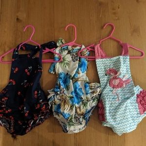 Lot of 3 ruffle butt onsies